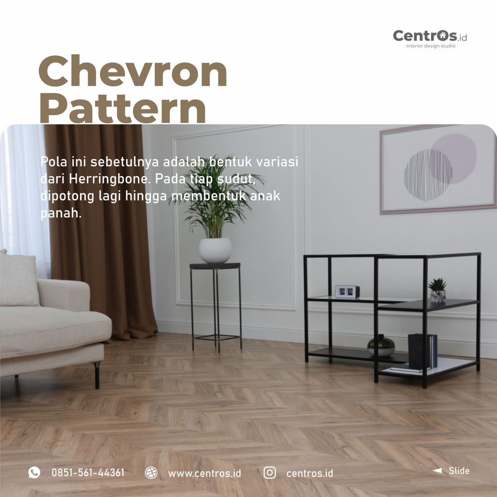 pola/pattern chevron lantai vinyl