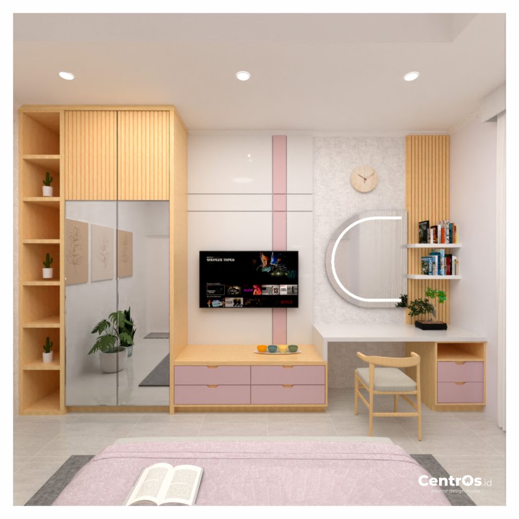 Interior kamar anak perempuan pink
